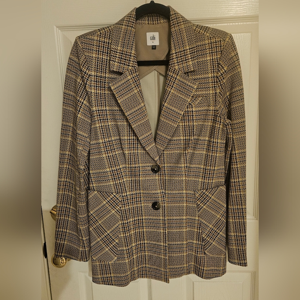 CAbi Pastime Women's Plaid Blazer